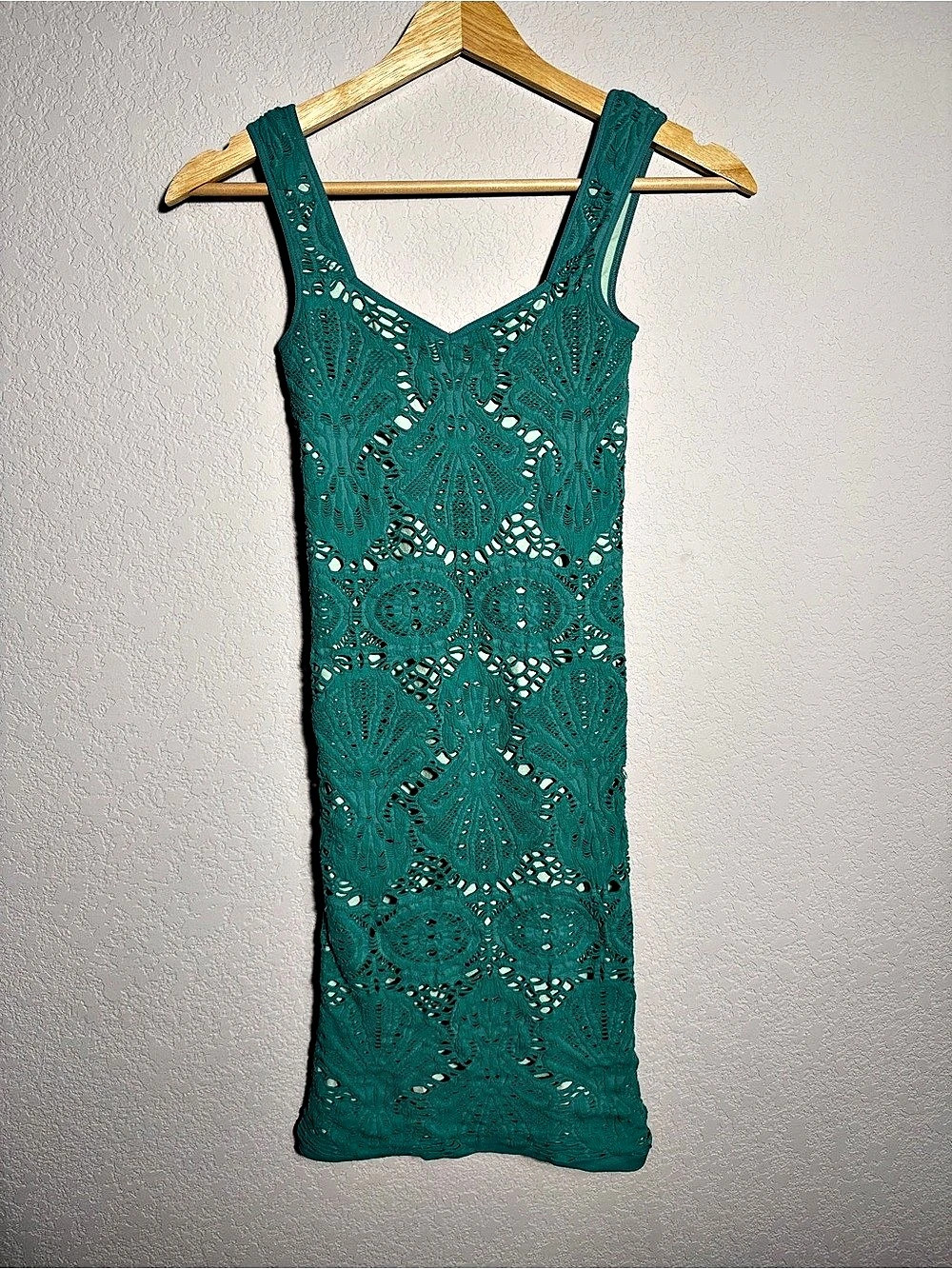 Intimately Free People Lace Mini Dress in Green Size XS